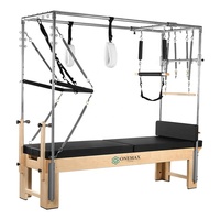 ONEMAX Ensemble d'entraînement de yoga cinq pièces : Barrel Wunda, Chaise Wunda, Lit de Pilates, Reformer Cadillac en érable, certifié CE