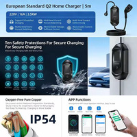Cargador Portátil para Vehículos Eléctricos Tipo 2, 3.5/7kW, 16 a 32A, Corriente Ajustable, IP54, Bluetooth, Control por Aplicación NBPower, para Vehículos Eléctricos de la UE