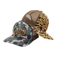 Casquettes de baseball personnalisées brodées en cuir Casquette de camionneur camouflage Richardson 112 Casquette de camionneur à facture plate à 6 panneaux
