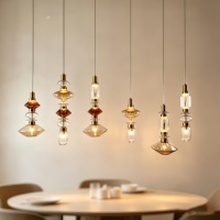 Lustre moderne en verre et fer forgé pour hôtels, appartements et locaux commerciaux de style européen