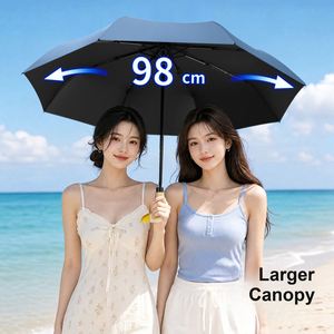 Paraguas de Doble Uso para Lluvia y Sol con Logotipo Personalizado, 8 Varillas, 98 cm, Revestimiento Negro, Mango con Diseño de Cabeza de Pato, para Mujer, Viajes, Promoción de Marca - Product Image 2