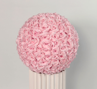 Boule de fleurs artificielles rondes en gros, rose, blanche, violette, pour décoration de cérémonie de mariage