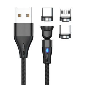 USB 3A 7pin 540 degrés <span class=keywords><strong>chargeur</strong></span> de données de téléphone portable charge rapide <span class=keywords><strong>aimant</strong></span> de transmission de données 3 en 1 câble de charge magnétique - Product Image 3
