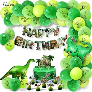 Dinosaur Safari Jungle Birthday Party Decor palloncino di compleanno per bambini Cake Topper Foil Balloon forniture per feste per bambini SET4020