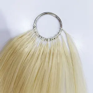 Fornecedor de cabelo humano feminino 100% cabelo humano virgem cor loira branco platina extensões de cabelo amarradas à mão