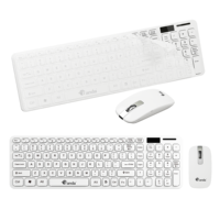 Combo de Teclado y Ratón Inalámbrico Ergonómico Ultrafino de 101 Teclas, Resistente al Agua, 2.4Ghz, Listo para Jugar, para Windows, Chrome, Laptop, PC