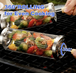 Juego de Parrilla para <span class=keywords><strong>Barbacoa</strong></span> al por Mayor, Parrilla Portátil con Ruedas para Acampar, para Verduras, Mariscos y Carne - Product Image 6