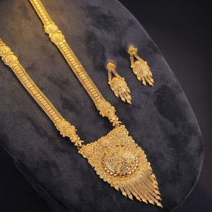 Collares Largos Indios de Latón Chapado en Oro de 14K, 18K y 24K con Diseño Floral para Bodas - Joyería de Oro - Product Image 2