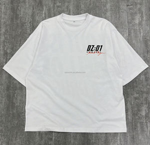 Haute qualité Baggy chemises décontractées conception goutte épaule col rond coton t-shirt personnalisé graphique Streetwear surdimensionné T-shirt - Product Image 2