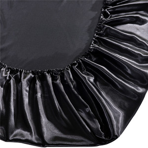 Ensembles de literie en soie Satin <span class=keywords><strong>noir</strong></span> de luxe King Size 4pc draps en microfibre avec motif solide pour hôtels usage domestique en gros - Product Image 4