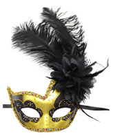 Masque vénitien Hstyle en dentelle avec plumes et fleurs pour mariage, carnaval, performance, costume rouge, masque de mode pour femme, mascarade