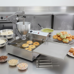 เครื่องทำโดนัทแบบกึ่งอัตโนมัติ 220v 110v พร้อมแม่พิมพ์ 3 แบบ มินิคริสปี้ครีม โมจิ ปอนเดอริง วัสดุทำโดนัท 5 in 1 สำหรับขาย - Product Image 5