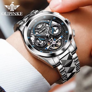 นาฬิกาข้อมือผู้ชาย OUPINKE 3249 รุ่น Flywheel Skeleton แฟชั่น นาฬิกาจักรกลอัตโนมัติของแท้ แบรนด์หรู กันน้ำ - Product Image 4