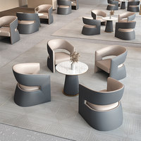 Table de négociation et 4 chaises pour centre d'exposition de chambres d'exemple, mobilier commercial de luxe léger et moderne pour hall d'hôtel