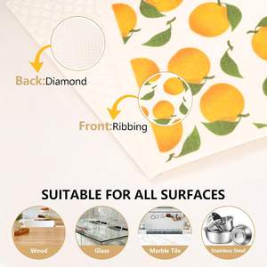 Vente en gros Serviette de cuisine écologique biodégradable au design personnalisé Éponge en cellulose Torchon à vaisselle suédois - Product Image 2