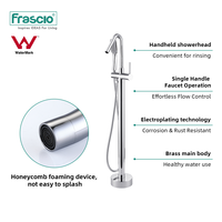 Frascio Mitigeur de douche sur pied Mitigeur de baignoire de salle de bain pour robinet d'eau de laboratoire Ensemble de douche de salle de bain en laiton haut de gamme