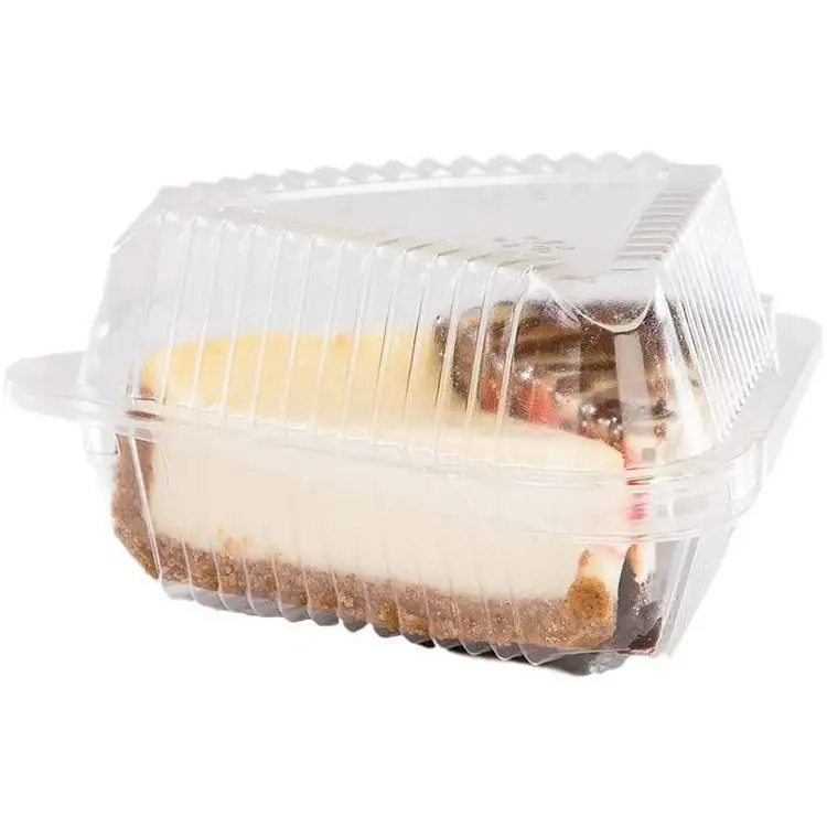 Récipient à gâteaux en plastique Transparent fromage en plastique emballage de tranches de gâteaux support de récipient boîtes à gâteaux en plastique Transparent