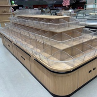 Meerdere design supermarkt-gondola displayschappen op maat gemaakte winkelrekken voor noten & snacks