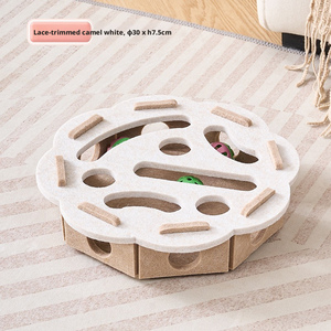 Jouet pour chat auto-amusant, <span class=keywords><strong>anti</strong></span>-<span class=keywords><strong>ennui</strong></span>, pour l'exercice et le soulagement de l'anxiété, boîte de jeu labyrinthe à trous en sisal avec clochette pour chaton et chat - Product Image 4