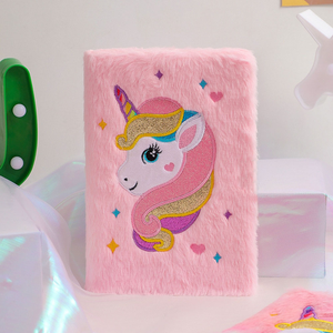 Couverture souple <span class=keywords><strong>Kawaii</strong></span> mignon écriture <span class=keywords><strong>dessin</strong></span> Journal Journal bloc-notes doux Animal en peluche A5 <span class=keywords><strong>dessin</strong></span> animé étudiant Journal fourrure moelleux cahier - Product Image 3