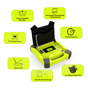 Dispositif de formation AED rechargeable à longue autonomie XFT-120G certifié CE/ISO13485 avec électrodes pour adultes et enfants, modèle anatomique - Product Image 5