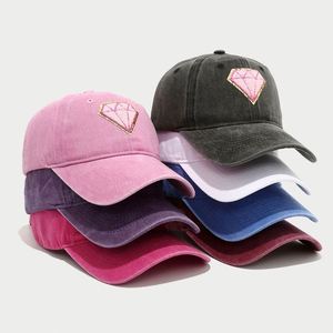 Gorra de Béisbol de Algodón Lavado con Parches de Diamantes Retro para Mujer, Nueva Llegada 2025, Gorra Deportiva de Moda para Exteriores con Protección Solar - Product Image 1