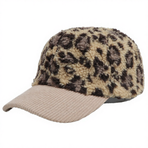 Gorra de Béisbol Personalizada Retro con Pelo de Cordero, Lazo con Letras de Leopardo y Patrón de Frutas, Hebilla de Cobre Dorado, para Hombre y Mujer - Product Image 4