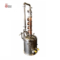 100L Commercial Industriel Pur Whisky Brandy Gin Rhum Vodka Distillerie Multi-fonctionnel Cuivre Colonne Distillation Équipement