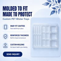 Plateau en blister PET personnalisé pour pièces détachées automobiles, accessoires de rechange, solution d'emballage pour distributeurs, boîte à insert moulé
