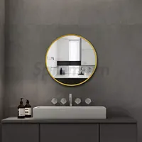 Espelho led de alta classe china fornecedor moldura dourada led espelho do banheiro