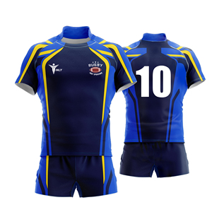Chemises de rugby personnalisées OEM de haute qualité Nouveau design Uniforme de rugby Vêtements d'équipe Maillot de rugby à logo imprimé - Product Image 1