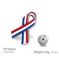 Épinglette en émail personnalisée avec ruban du drapeau national français, broche pour costume de fan de sport européen, badge de tenue DIY, bijou souvenir