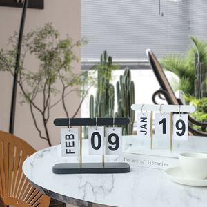 Calendario de Madera de Arte Moderno al por Mayor de Fábrica, Luces de Calendario Perpetuo, Decoración de Escritorio, Calendario Creativo Art Deco con Páginas Volteables - Product Image 6