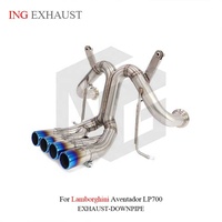 ING SUS304 Échappement direct pour Lamborghini Aventador LP700 L539 6.5L V12 2011-2016 |   Bleu Brûlé Quad-Tip Vente en Gros