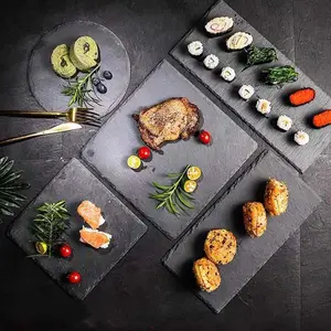 Piatto di sushi personalizzato in ardesia vuota in diverse forme per incisione laser