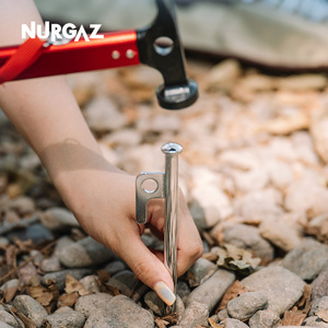 Martillo para tiendas de campaña Nurgaz Outdoor Camping Piledriver de acero inoxidable con mango en D para tiendas de campaña y toldos - Product Image 2