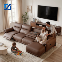 Canapé sectionnel moderne inclinable et massant en cuir PU avec télécommande pour salon, appartement, home cinéma et films en famille