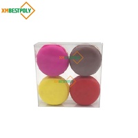 Boîte en plastique pliable pour macarons et biscuits, boîte d'emballage en plastique PET transparent de qualité alimentaire pour biscuits, chocolats et sucreries