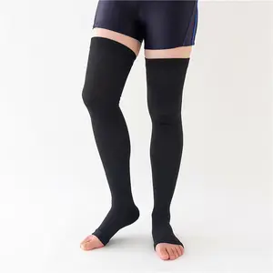 Medias de compresión ZOYIAME para mujer, calcetines de compresión deportivos por encima de la rodilla, medias largas de nailon con punta abierta, moldeador de compresión