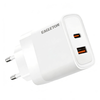 Fabrika Çıkışlı PD25W QC 3.0 Çift Girişli Hızlı Şarj Cihazı Duvar Adaptörü USB-A + USB-C Akıllı Telefonlar ve Tabletler için Seyahat Şarj Cihazı