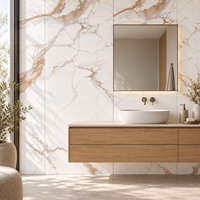Carreaux de sol en porcelaine modernes certifiés CE Hanse 600x1200mm, entièrement émaillés, polis, effet marbre, pour projets commerciaux et villas