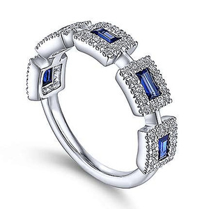 Anello di Fidanzamento con Gemma Quadrata Blu per Donne, Elegante Gioiello da Dito alla Moda - Product Image 1