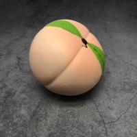 Groothandel op maat gemaakte PU-schuim sensorische fidget toy perzikvormige stressbal zachte fruit stressverlichting cadeaus