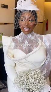 Nuovi abiti <span class=keywords><strong>da</strong></span> <span class=keywords><strong>sposa</strong></span> civili per <span class=keywords><strong>sposa</strong></span> 2025 collo alto manica lunga tè perle di pizzo Africa <span class=keywords><strong>Midi</strong></span> abiti <span class=keywords><strong>da</strong></span> <span class=keywords><strong>sposa</strong></span> personalizzati - Product Image 4