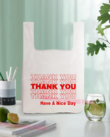 Großhandel Custom Logo PE Reiß verschluss taschen mit "Danke" für den Supermarkt Verwendung für Kleidung Verpackung mit Ventil Dichtung griff