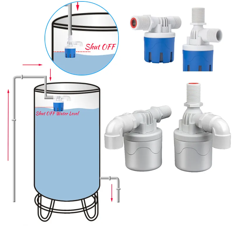 Válvula de flotación de agua automática, alta calidad, 1/2 ", Control del nivel de agua, la mejor válvula de bola de PVC