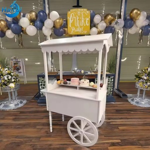 Carrito de Dulces Plegable Personalizable con Ruedas Florales para Bodas, Fiestas Infantiles, Navidad y Decoración de Mesa de Dulces - Product Image 1