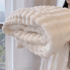 Siêu Mềm Hai Lớp Thỏ Lông Ném Phòng Khách Chăn Polyester Dệt Kim Dày Ấm Mùa Đông Lông Cừu Giường Chăn - Product Image 5