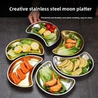 Nouveautés : Plateau de service de luxe en acier inoxydable argenté, durable, de qualité alimentaire, pour collations, 25 cm, avec logo personnalisé