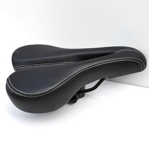 Sillín de Bicicleta de Cuero Negro, Cómodo y Moderno, para Bicicletas de Montaña, Unisex, para Adultos - Product Image 3